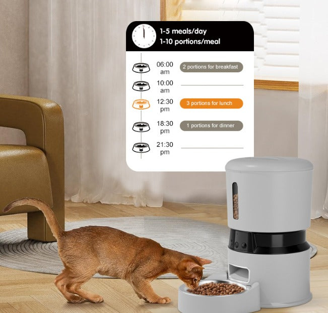 Smart Automatic Pet Feeder with WiFi App Control & Portion Timer for Cats & Dogs